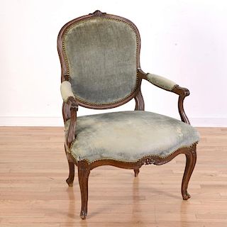 German rococo walnut armchair by Abraham Roentgen