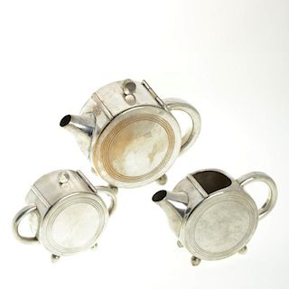 Argentinean Art Deco silver plated tea set