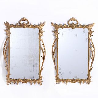 Nice pair George III giltwood pier mirrors