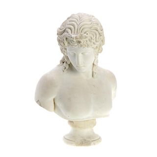 Nice Roman style white marble bust of Apollo