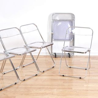 Set (8) Castelli "Plia" Lucite folding chairs