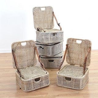 (5) Wicker shooting/camping folding chairs