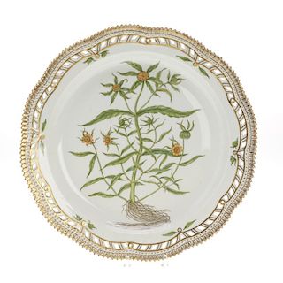 Flora Danica porcelain round platter