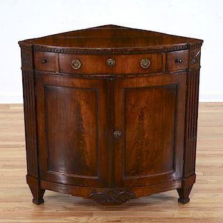 Dutch Neo-Classical walnut corner cabinet