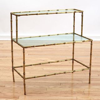 Maison Bagues style brass 3-tier occasional table