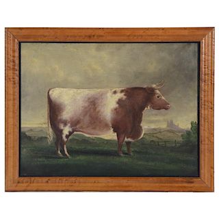 T.H. Redman, bull painting