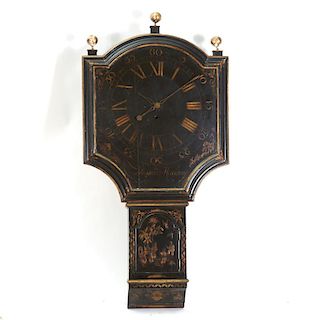 English Act of Parliament japanned clock case