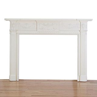 George III white painted wood fireplace surround