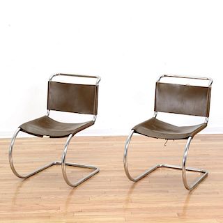 Pr Mies Van der Rohe for Knoll "MR533" side chairs