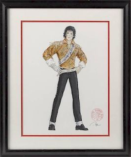 MICHAEL JACKSON COSTUME DESIGN SKETCH BY TED SHELL