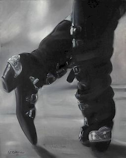 MICHAEL JACKSON SIGNED BLACK BOOTS PAINTING