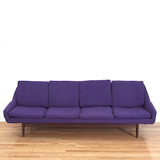 Fritz Hansen upholstered teakwood sofa