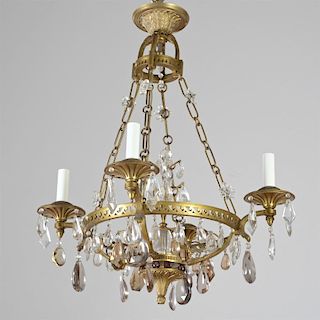 Maison Bagues bronze, crystal 4-light chandelier