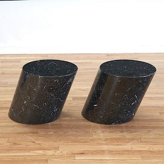 Pair Lucia Mercer for Knoll marble side tables