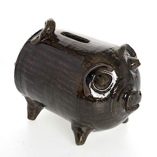 Chester Hewell unusual stoneware piggy bank