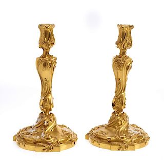 Very Fine pair Louis XV ormolu candlesticks