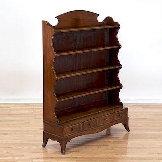 George III mahogany open library bookcase