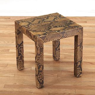 Karl Springer style lacquered snakeskin table