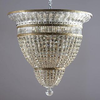 Nice Art Deco crystal, gilt bronze chandelier