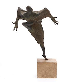 Modernist bronze dancer, artist signed