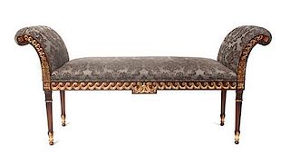 A Louis XVI Style Parcel Gilt Window Seat Width 64 inches.
