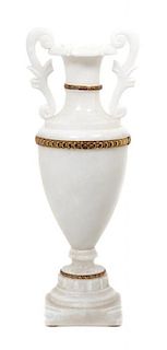 A Neoclassical Alabaster Table Lamp Height 21 1/4 inches.