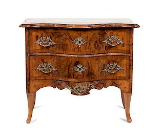 A Continental Walnut Commode Height 30 x width 35 1/2 x depth 19 1/2 inches.