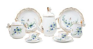 A Continental Porcelain Dessert Service Height of first 8 1/4 inches.