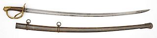 Copy of a Confederate 1840 Heavy Cavalry Sword With Scabbard 