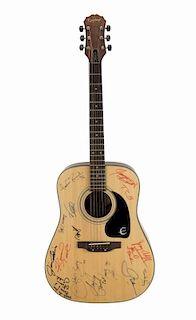 TCB BAND AND OTHER MUSICIANS SIGNED GUITAR