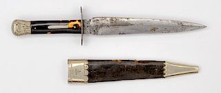 Wm. Wylie Spearpoint Bowie Knife with Tortoise Handle and Sheath