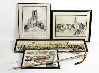 Sword, Medals and Ephemera of Noted WWI AEF Combat Artist Ernest Clifford Peixotto  