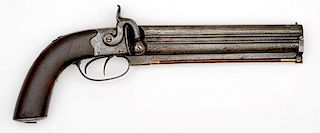 British Over/Under Percussion Pistol by Burns, London 