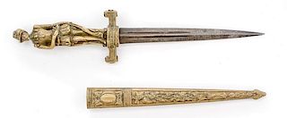 European Dagger with Figural  Grip