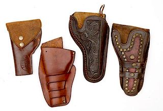Lot of Four Leather Revolver Holsters 