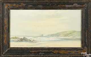 William Trost Richards (American 1833-1905), watercolor coastal scene, signed lower left