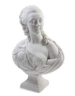 A French Parian Ware Bust Height 24 inches.