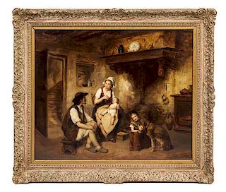 Leon Caille, (French, 1836-1907), Family by the Hearth