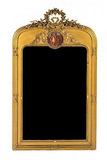 * An Empire Style Giltwood Pier Mirror Height 53 x width 30 inches.