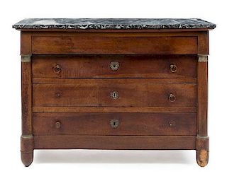 * An Empire Mahogany Commode Height 36 1/4 x width 50 1/4 x depth 21 1/2 inches.