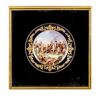 A Group of Three Sevres Napoleonic Plates Diameter of each 9 1/8 inches.