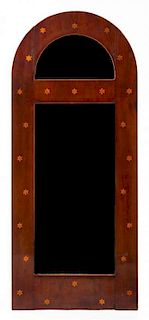 An Empire Mahogany Mirror Height 52 x width 22 inches.