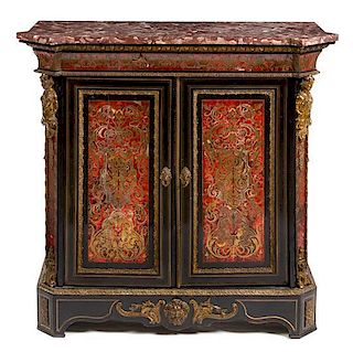 * A Napoleon III Gilt Bronze Mounted Boulle Marquetry Meuble d'Appui Height 41 1/2 inches.