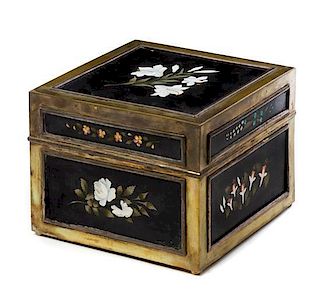 * A Pietra Dura Inset Table Casket Width 8 inches.