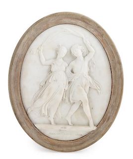 An Italian Marble Plaque Height 19 inches overall.