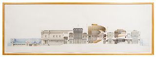 * A Large Neoclassical Architectural Section Plan 100 X 35 1/2 inches