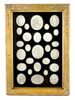 * A Collection of Twenty-Seven Plaster Intaglios Width of widest 2 1/2 inches.