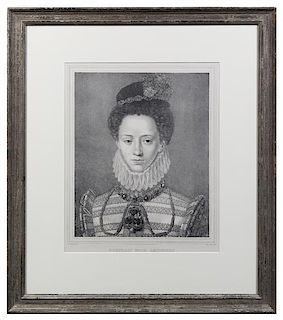 A Continental Portrait Etching 19 1/4 x 15 1/2 inches.