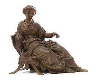 A Continental Bronze Figure Height 9 inches.