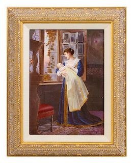 A Berlin (K.P.M.) Porcelain Plaque Height 9 5/8 x width 7 1/4 inches.